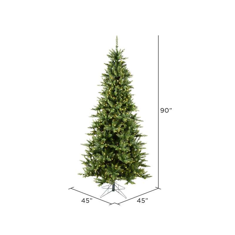 Camdon Fir 7.5' H Lighted Artificial Fir Christmas Tree