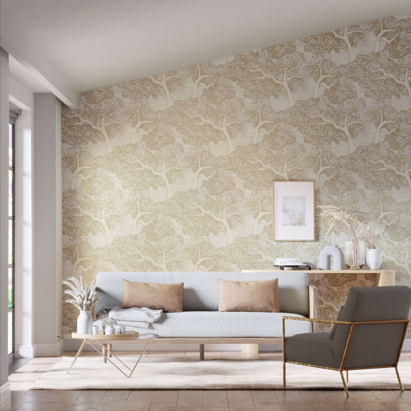 Eternal Oak 10.05m x 68.6cm Wallpaper Roll, Incense/Pearl