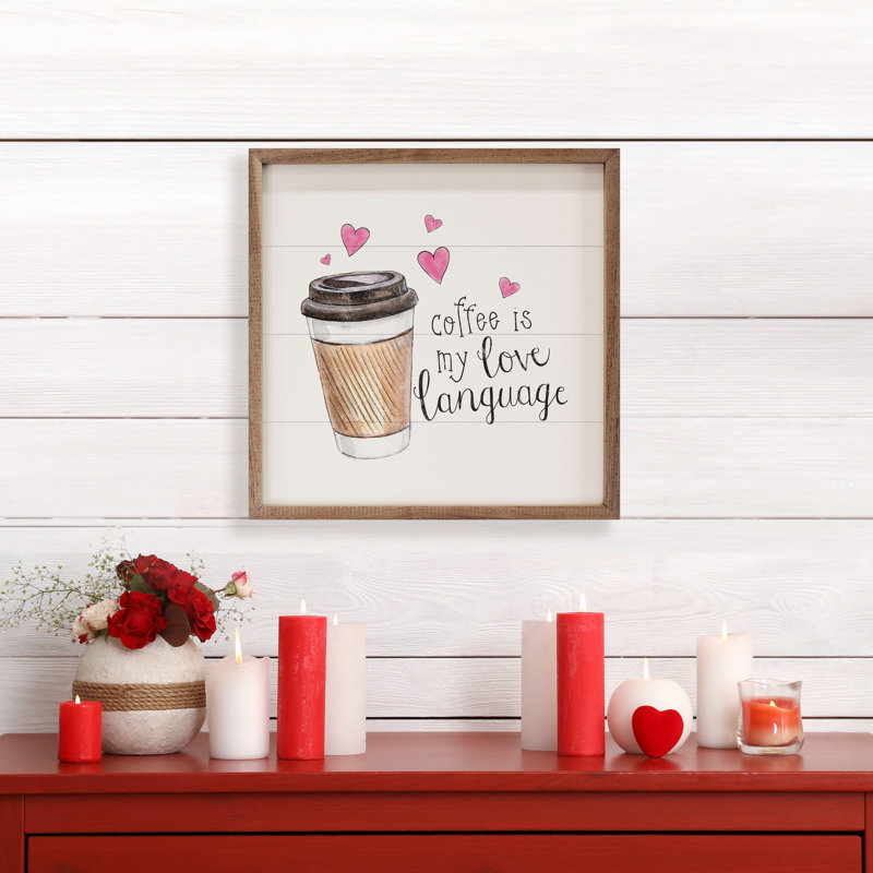 Coffee Is My Love Language White, 4" H x 4" W