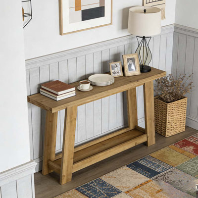 Narrow Sofa Table,Two-Tier Console Table