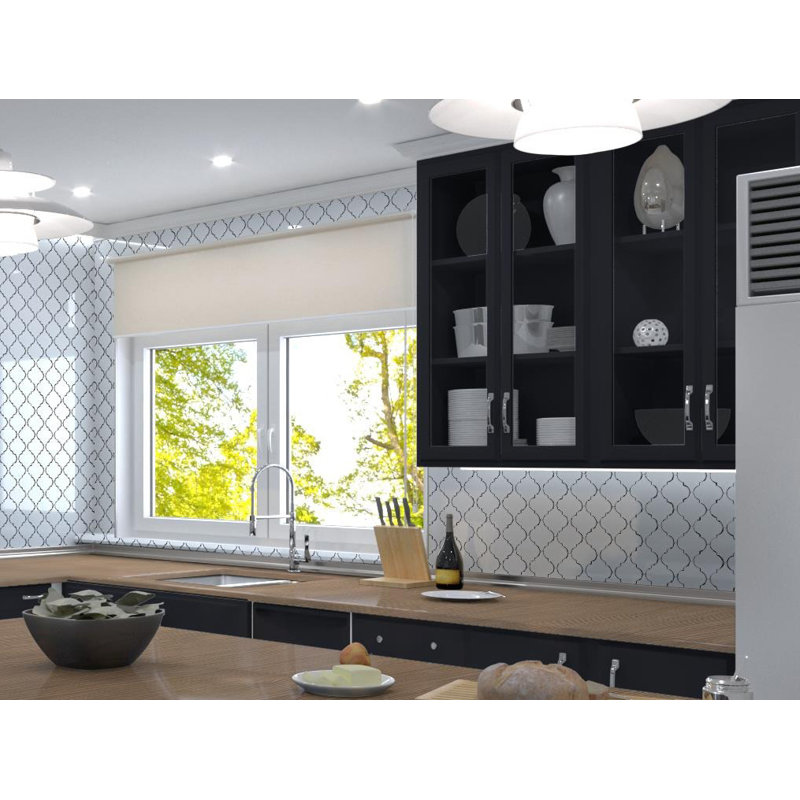 Viola 5" Arabesque Glass Wall Tile, Margio Glossy
