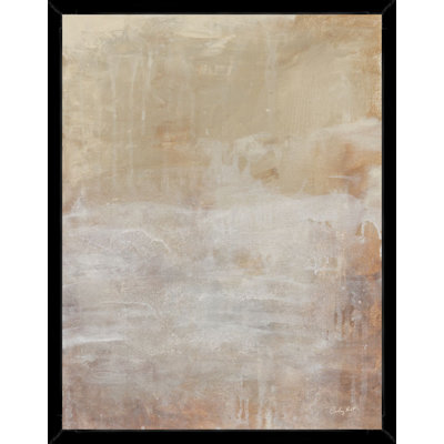 «Earthy Abstract in Beige and Cream», art mural sur toile encadrée