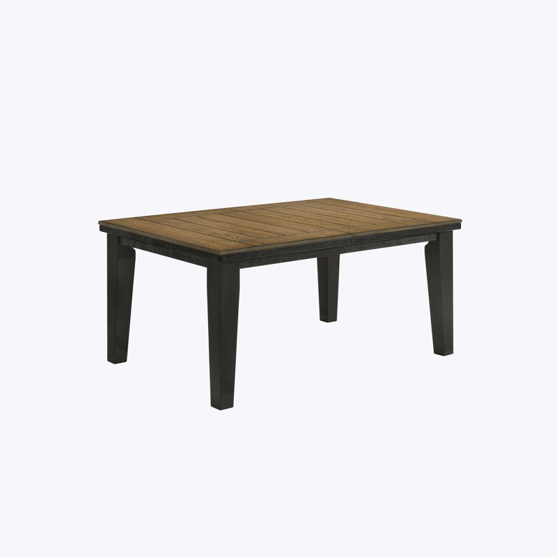 Lockway Extendable Rectangular Dining Table, Brown Wood