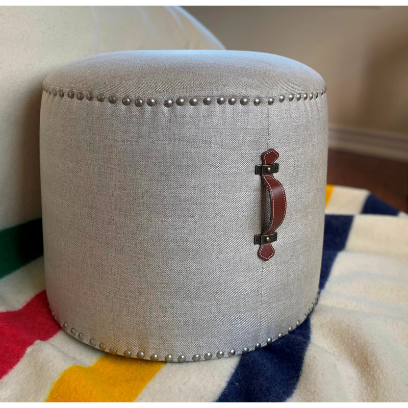Upholstered Ottoman, Light Gray