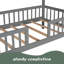 Lit simple en bois avec clôture-911619137
