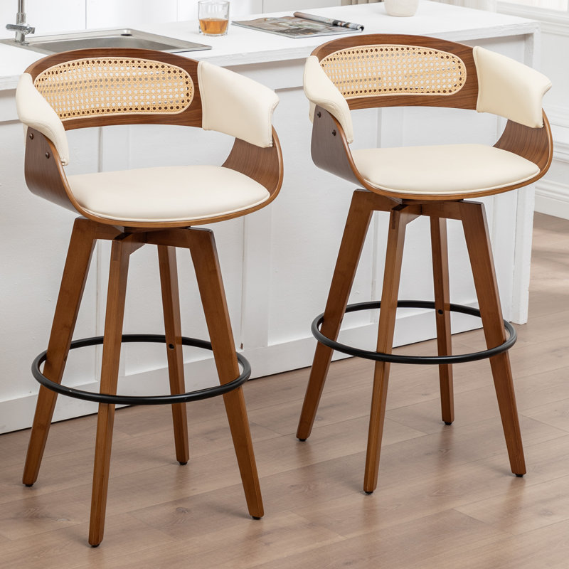 Tabourets de bar pivotants rembourrés, Tabouret de bar (siège d'une hauteur de 29,52 po), Beige
