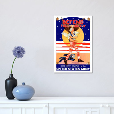 Uncle Sam - Enlist Now In The United States Army Vintage Wartime by Stocktrek Images - Wrapped Canvas Print