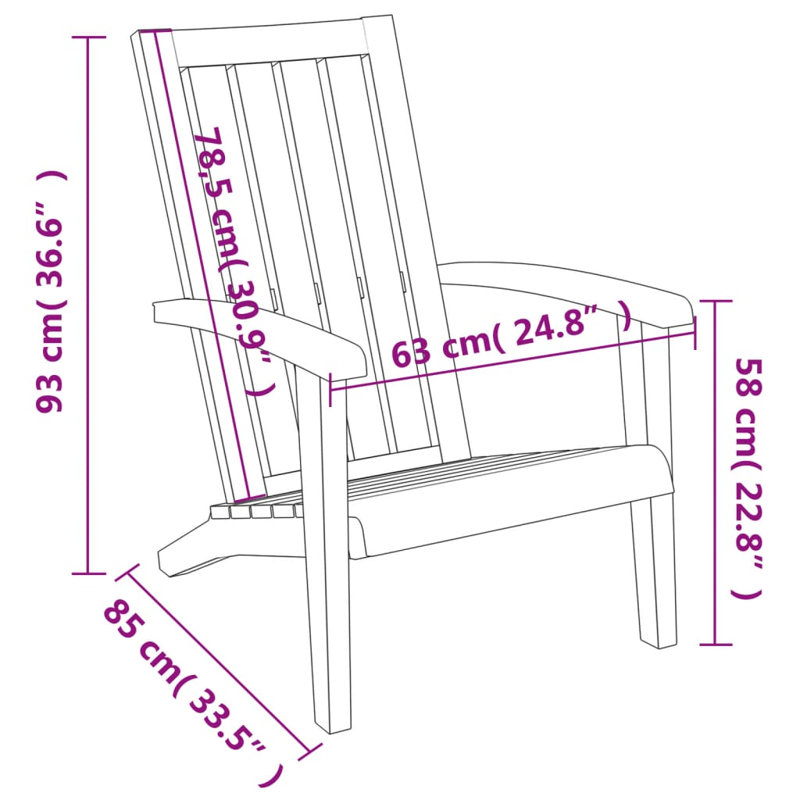 Akuji Outdoor Adirondack Chair, Light Brown