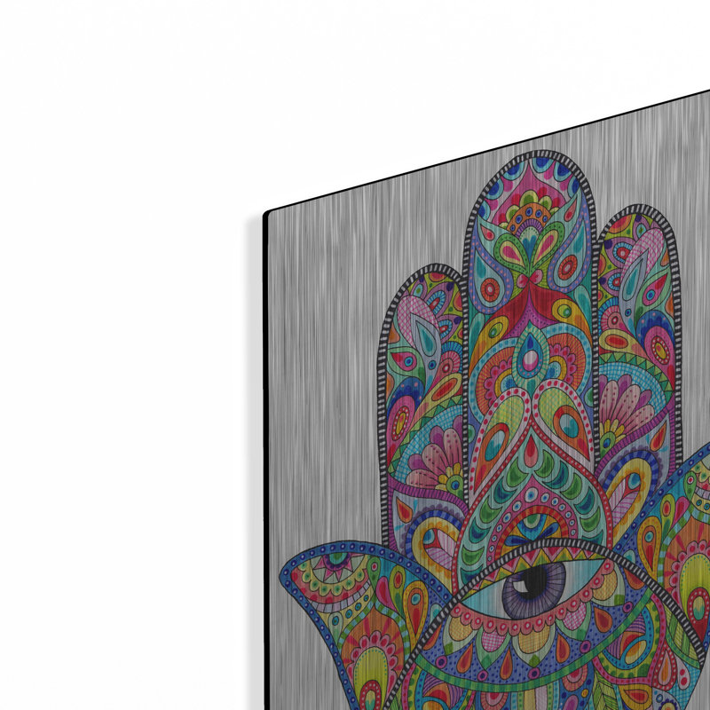 Bungalow Rose «Hamsa Hand» par Hello Angel, art mural en métal, H 16 po x l 12 po