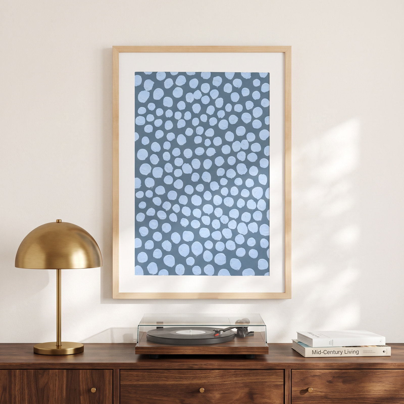 Navi "Periwinkle on Blue Gray" Painting, 25" H x 17.5" W x 1.25" D, Brown