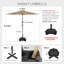 Parasol de marché 11 pi avec base et bouton poussoir inclinable 11 pi-108840644
