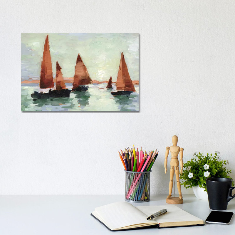 Sunset Harbor II par Ethan Harper, reproduction d’art, H 8 po x l 12 po x P 0,75 po, Toile tendue, Pas de tapis