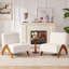 Chaise d'appoint rembourrée avec pieds en bois-1789125779
