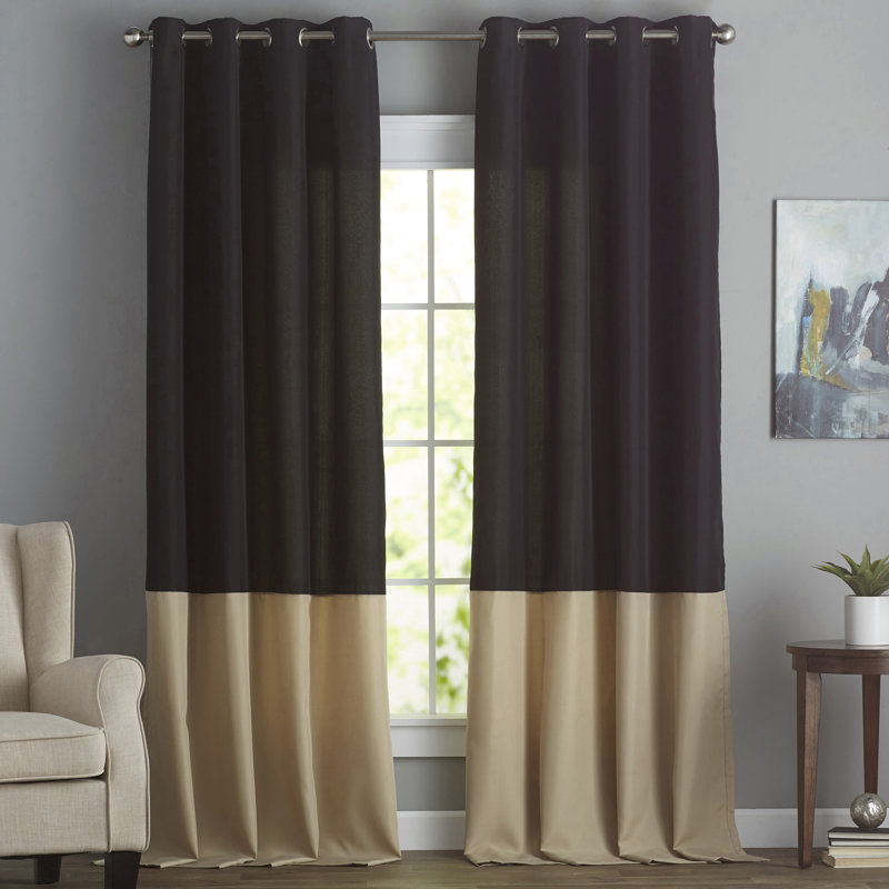Curtainworks Kendall Grommet Semi-Sheer Single Curtain Panel, 52" W x 120" L, Cream
