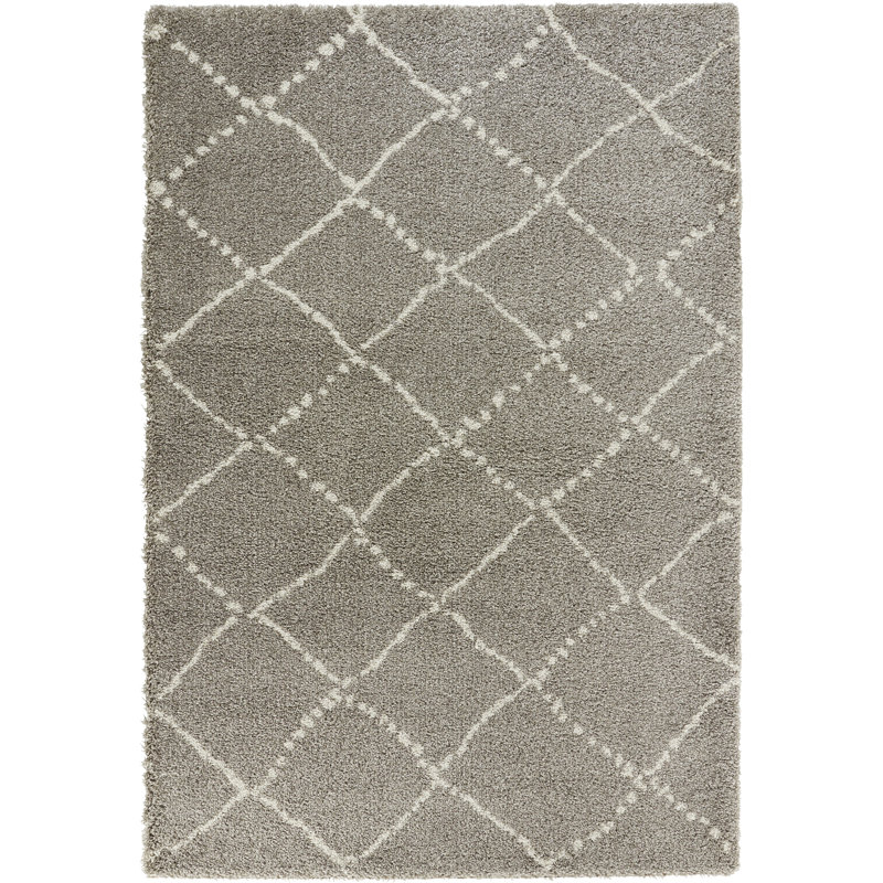 Allure Shaggy Grey Rug, Rectangle 80 x 150cm