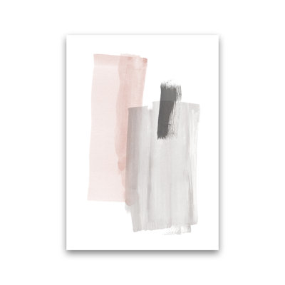 Grey And Pink Brushstrokes III - Print