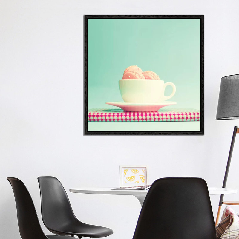 Cup Of Macaroons by Caroline Mint - Print on Canvas, Black Framed, 93.98 cm H x 93.98 cm W