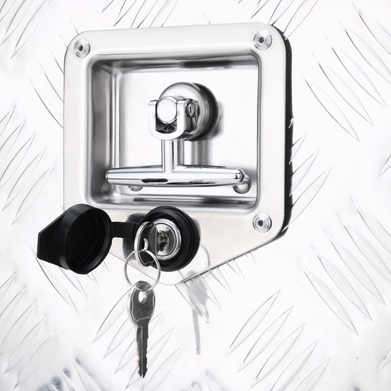 Boîte en aluminium pour camion, 36 po, 14 po, 16 po, serrure et clés, imperméable, convient aux remorques en aluminium robuste pour outils diamantés, loquet à poignée en T, maintient les articles en sécurité