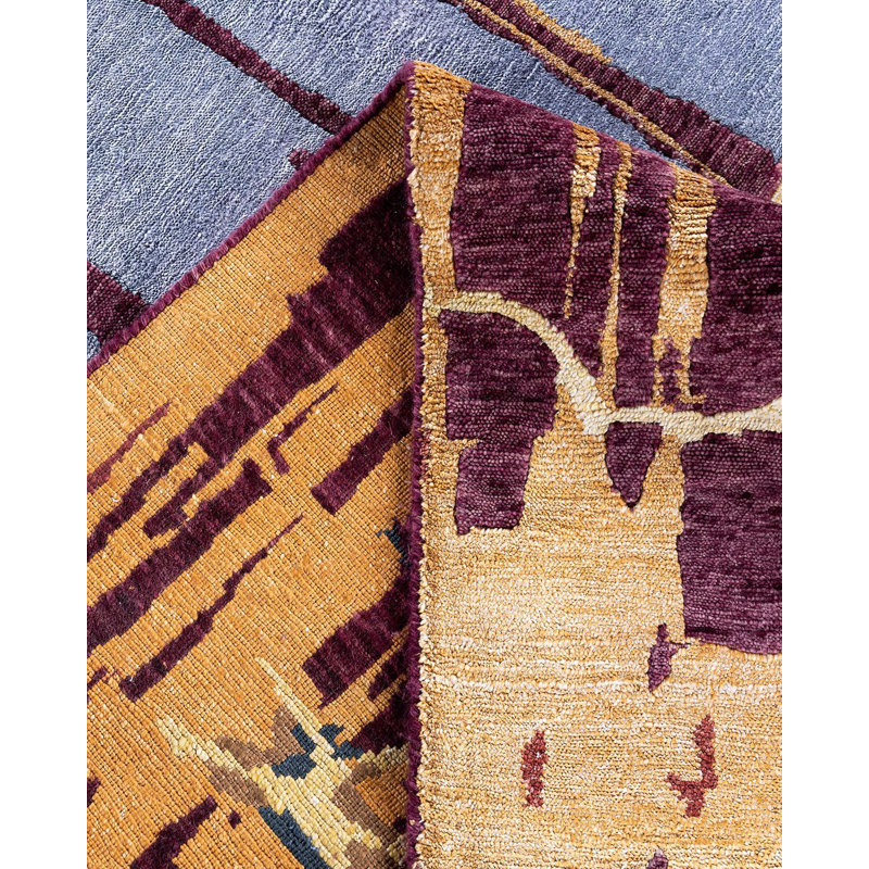 Overdyed One-of-a-Kind 9' 3" X 12' 1" Hand Knotted Area Rug