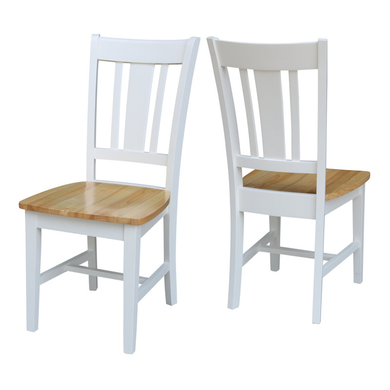 Evalyn Solid Wood Side Chair, White/Natural