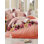 Ensemble de housse de courtepointe 100% coton de première qualité 55,1 po x 78,7 po Ranforce | Comprend 1 taie d'oreiller de 23,6 po x 23,6 po | Lavable à la machine, 140 fils au pouce, rose élégant, orange, rouge, vert et blanc, fermeture à boutons