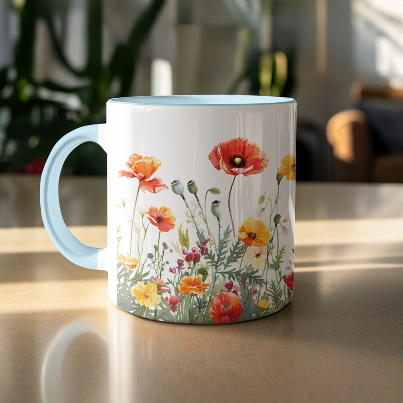 Ceramic Coffee Mug, Light Blue
