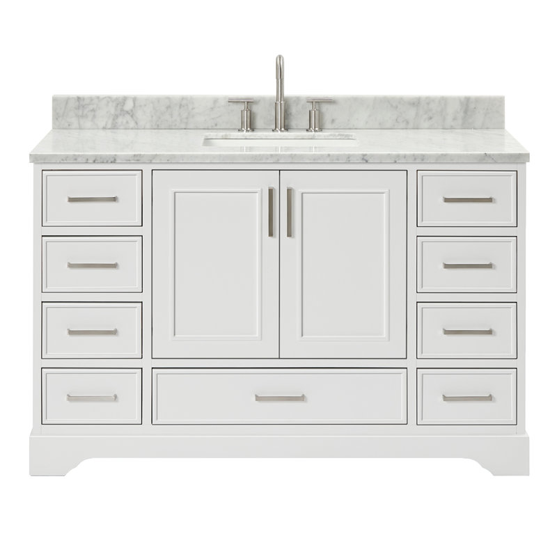 Meuble-lavabo simple avec plateau Abita 55, Blanc