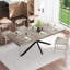 Table de salle à manger rectangulaire extensible de style rétro, idéale pour les salles à manger, les cuisines et les salons.-1419052152