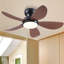 Ventilateur de plafond encastré à profil bas 32/36/46/52 po avec éclairage et télécommande-649039909-649039928