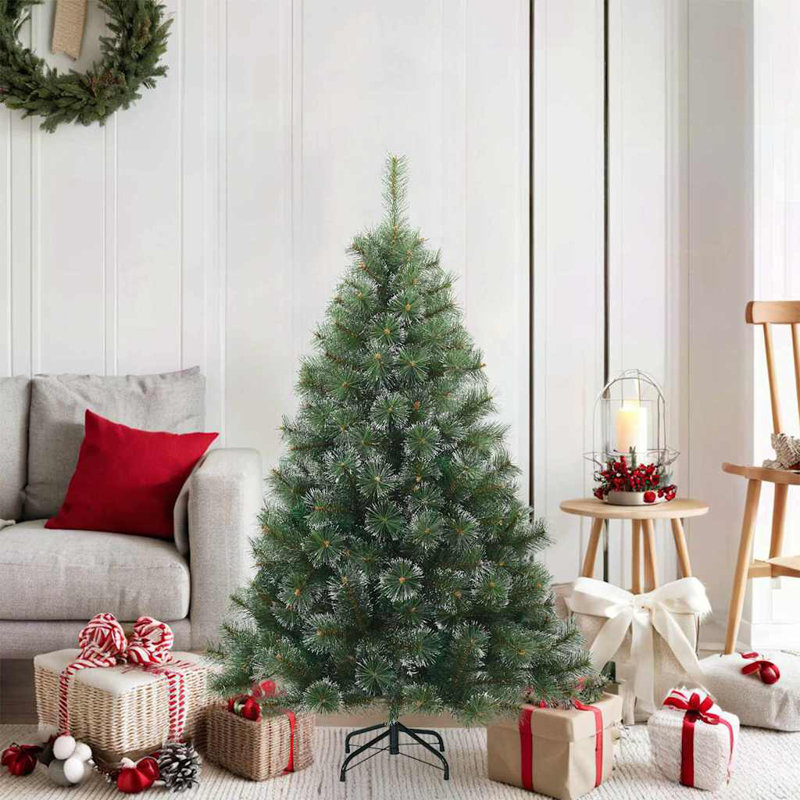  Artificial Hinged Christmas Tree Snow Flocked White, 3.94' H