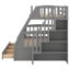 Lit simple superposé au dessus d'un lit double avec escalier et tiroirs, lits superposés en bois massif avec garde-corps et échelles, peuvent être convertis en 2 lits-36353890