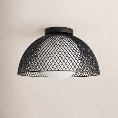 Poet Single Light Glass Flush Mount