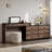 Carmavy Extendable Vanity Makeup Table Home Office Desk with Flip-Top Makeup Mirror and 6 Storage Drawers