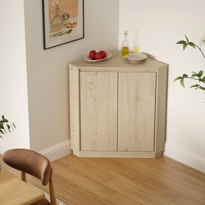 Armoire de plancher moderne sans poignée avec 2 portes et tablettes réglables