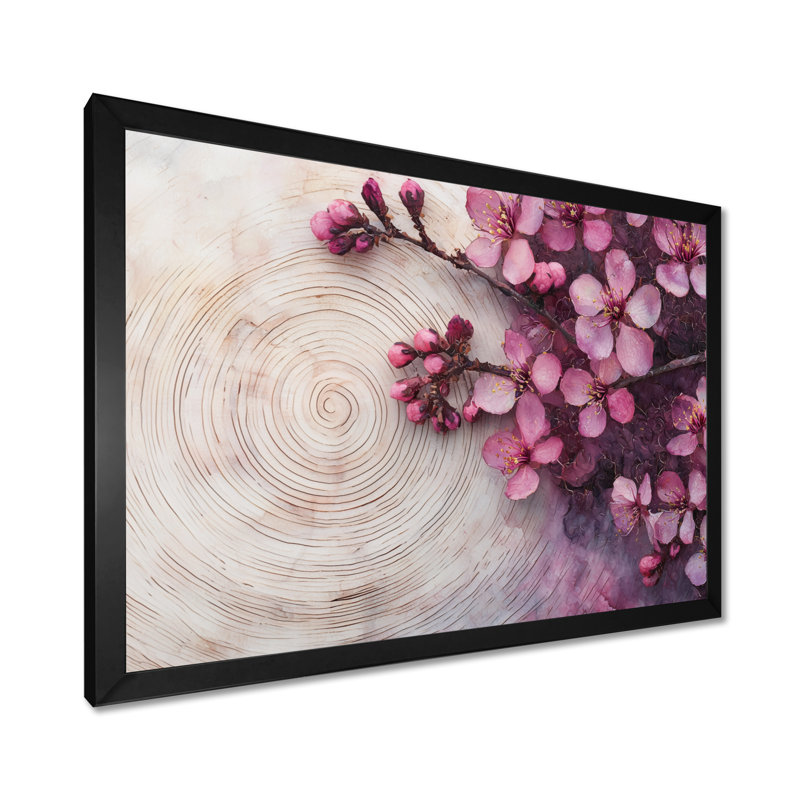 Muscanell III - Floral Large Wall Decor, Single Picture Framed, Black, 12" H x 20" W