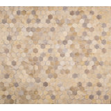 Angulo Cowhide Geometric Area Rug in Cream