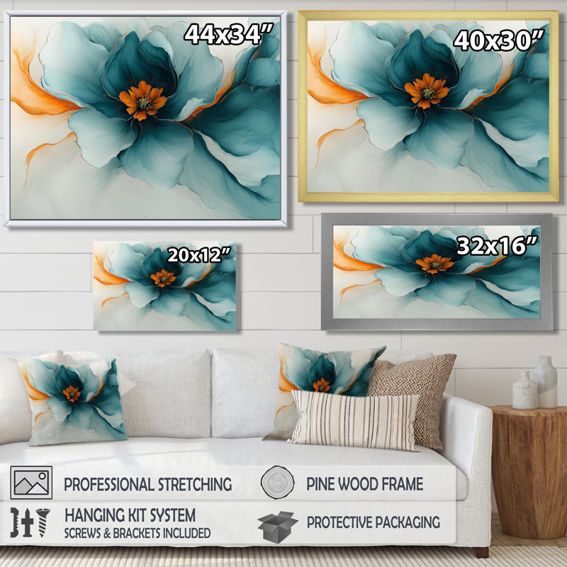 Hennen - Floral Canvas Wall Decor, Reproduction encadrée d'une seule photo sans pass, Noir, noir, noir, noir