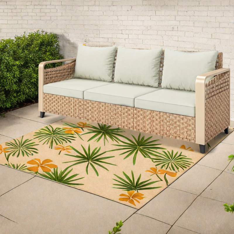 Spacious Patio Sofa, Metal Frame, Modern Style For Outdoors