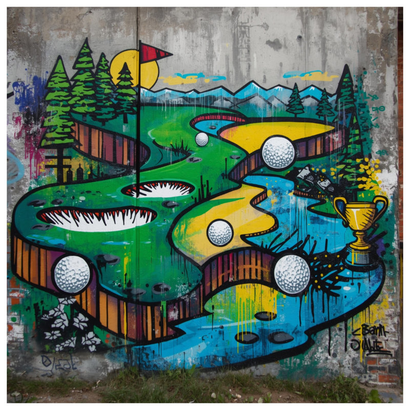 Golf Course Graffiti Duvet Covers, Queen