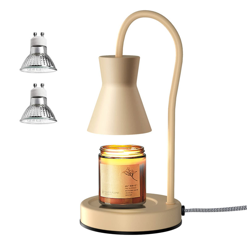 Lampe de table en métal Mandia, Beige clair