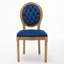 Ensemble de 2 chaises de salle à manger en velours bleu style français avec garniture cloutée, structure et pieds en bois massif-763567286