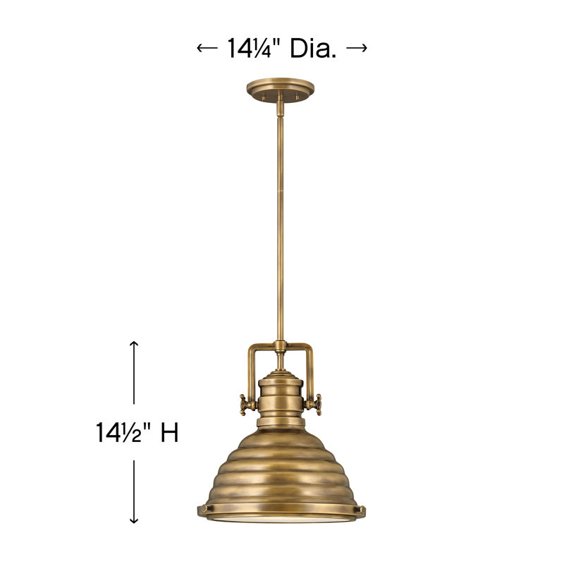 Keating  1 - Light Single Dome Pendant, Heritage Brass