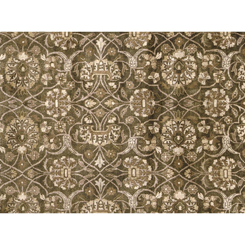 Hand Knotted Wool Area Rug in Black