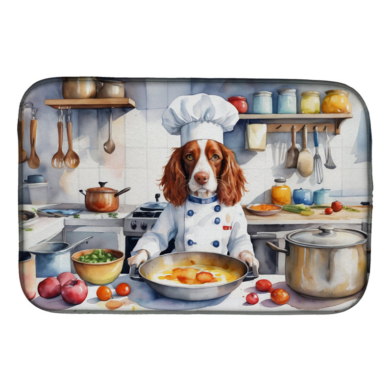 Tapis de vaisselle Welsh Springer Spaniel The Chef