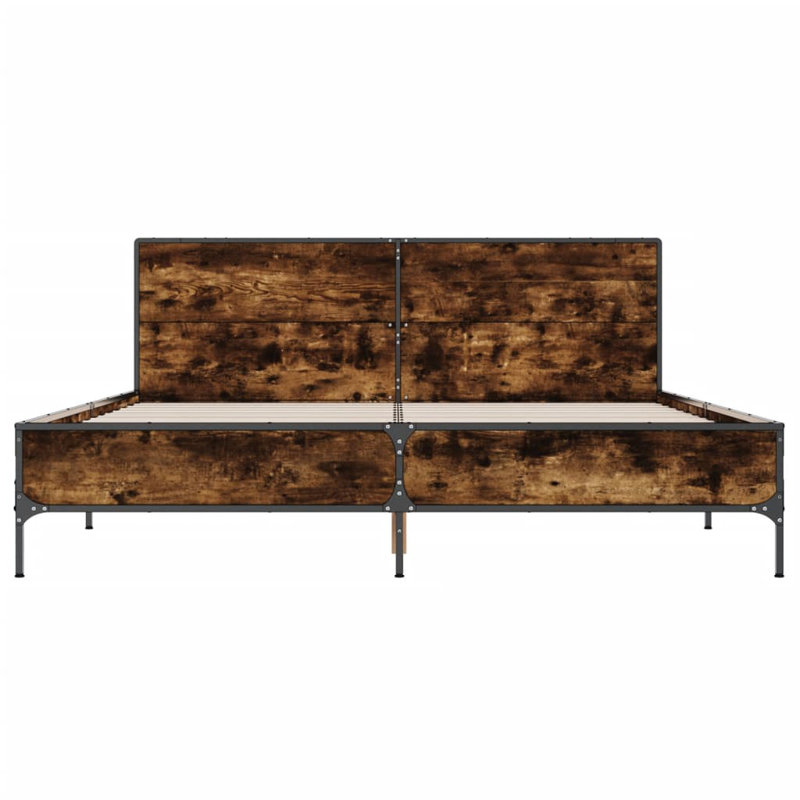 Adamek Bed, European Double (140 x 200 cm), Smoked Oak