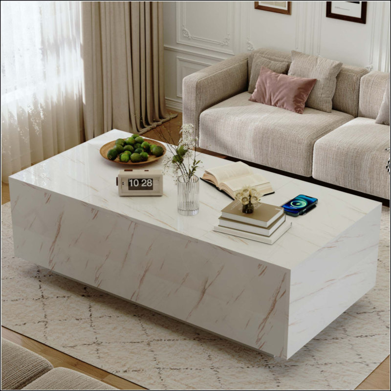 Table basse à plateau relevable avec tiroir coulissant et rangement caché, lumières DEL de 16 couleurs, charge sans fil et haut-parleur intégré
