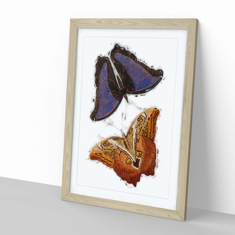 Giant Butterflies by George Shaw - Picture Frame Painting Print, Oak Framed, 48cm H x 36cm W x 2cm D