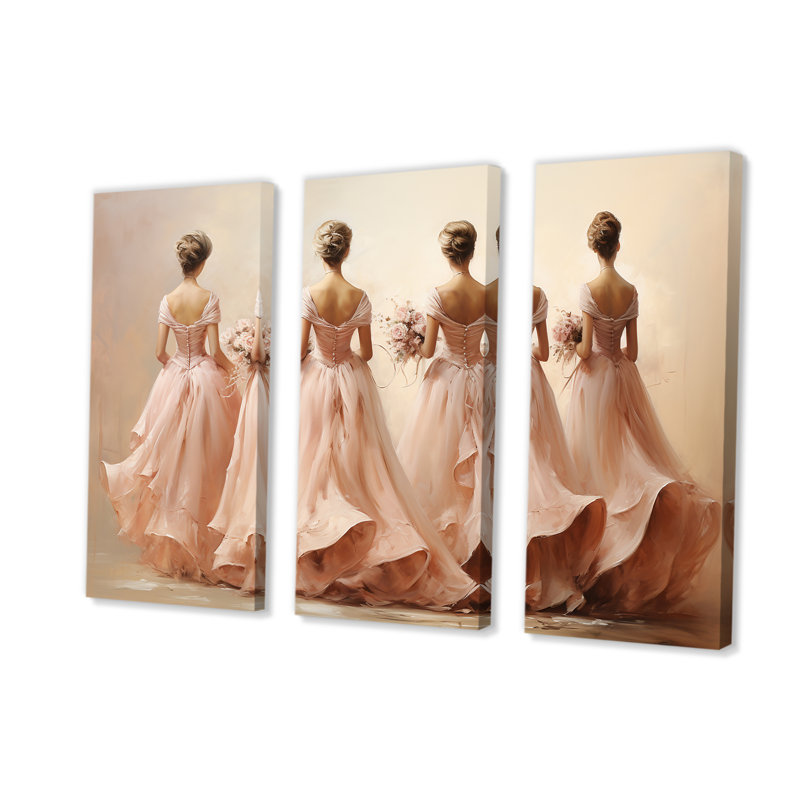 «Pink Balletic Elegance II - Dance», art mural, H 28 po x l 36 po, Toile tendue