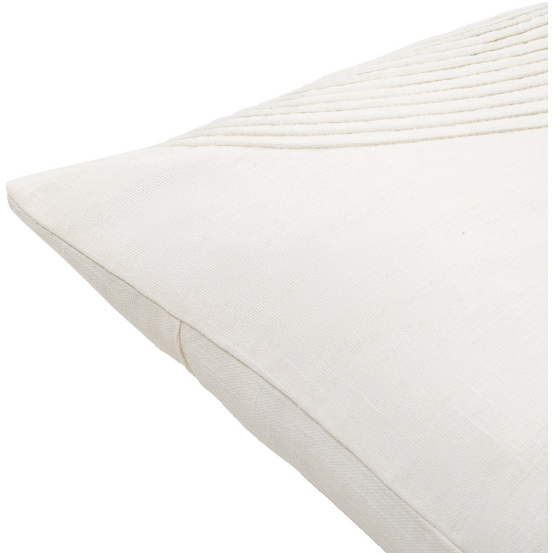 Rida Embroidered Cotton Throw Pillow, No Fill, 18" x 18", White