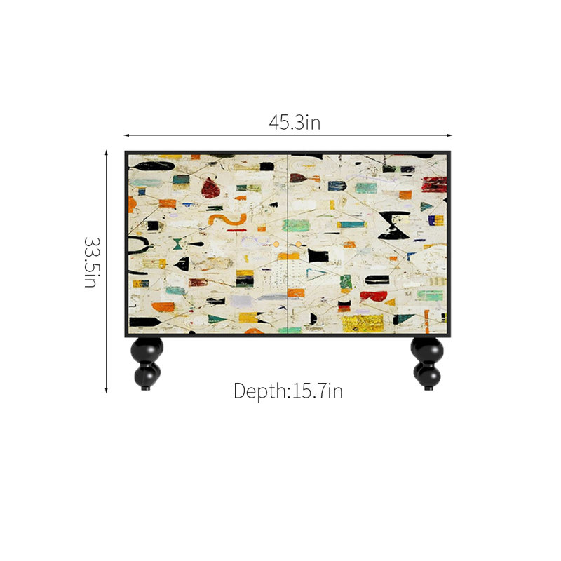 Armoire d'appoint en bois massif Retro Art